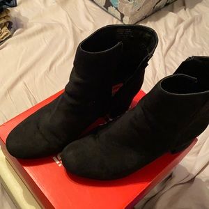 Black suede booties
